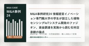 M&A事例研究24 情報経営イノベーション専門職大学の学生が設立した植物センシングIoTシステム開発のファジオン、資金調達を実施から読む石材店承継の論点