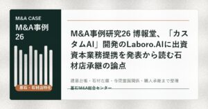 M&A事例研究26 博報堂、「カスタムAI」開発のLaboro.AIに出資資本業務提携を発表から読む石材店承継の論点