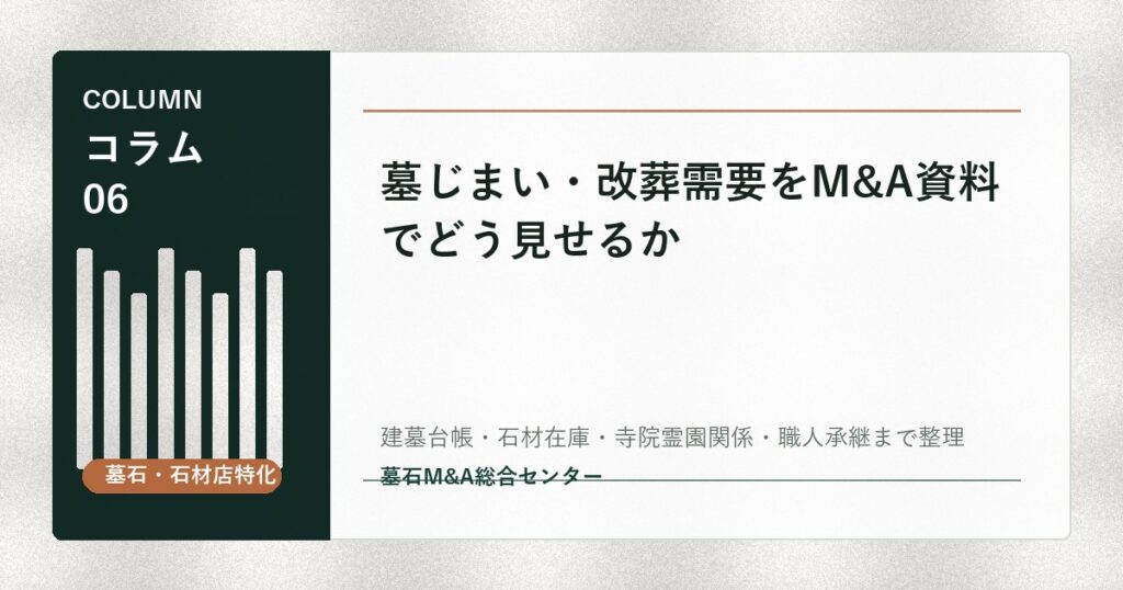 墓じまい・改葬需要をM&A資料でどう見せるか