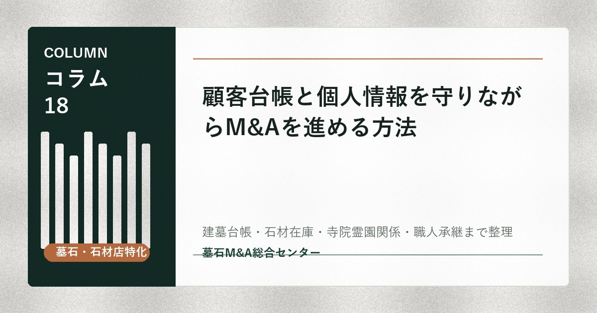 顧客台帳と個人情報を守りながらM&Aを進める方法