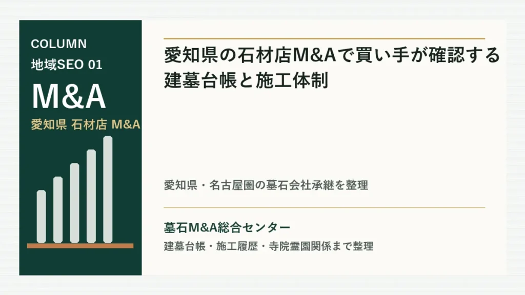愛知県の石材店M&Aで買い手が確認する建墓台帳と施工体制のアイキャッチ画像